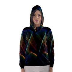 Abstract Rainbow Lily, Colorful Mystical Flower  Hooded Wind Breaker (women) by DianeClancy