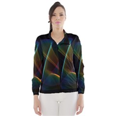 Abstract Rainbow Lily, Colorful Mystical Flower  Wind Breaker (women) by DianeClancy