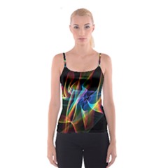Aurora Ribbons, Abstract Rainbow Veils  Spaghetti Strap Top by DianeClancy