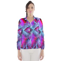 Crystal Northern Lights Palace, Abstract Ice  Wind Breaker (women) by DianeClancy