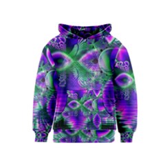 Evening Crystal Primrose, Abstract Night Flowers Kids  Pullover Hoodie by DianeClancy