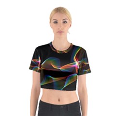 Fluted Cosmic Rafluted Cosmic Rainbow, Abstract Winds Cotton Crop Top by DianeClancy