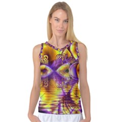 Golden Violet Crystal Palace, Abstract Cosmic Explosion Women s Basketball Tank Top by DianeClancy
