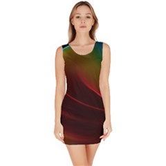 Liquid Rainbow, Abstract Wave Of Cosmic Energy  Sleeveless Bodycon Dress by DianeClancy