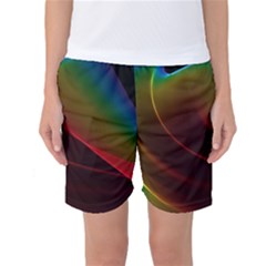 Liquid Rainbow, Abstract Wave Of Cosmic Energy  Women s Basketball Shorts by DianeClancy
