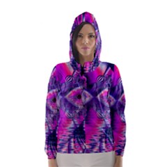 Rose Crystal Palace, Abstract Love Dream  Hooded Wind Breaker (women) by DianeClancy