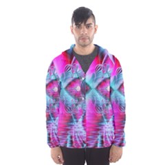 Ruby Red Crystal Palace, Abstract Jewels Hooded Wind Breaker (men) by DianeClancy