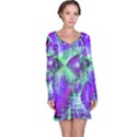 Violet Peacock Feathers, Abstract Crystal Mint Green Long Sleeve Nightdress View1