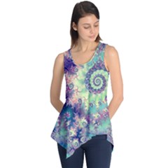 Violet Teal Sea Shells, Abstract Underwater Forest (purple Sea Horse, Abstract Ocean Waves  Sleeveless Tunic by DianeClancy