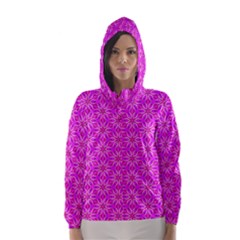 Pink Snowflakes Spinning In Winter Hooded Wind Breaker (women) by DianeClancy