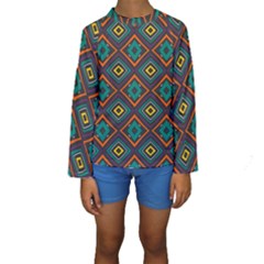 Rhombus Pattern           Kid s Long Sleeve Swimwear by LalyLauraFLM