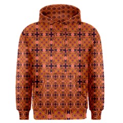 Peach Purple Abstract Moroccan Lattice Quilt Men s Pullover Hoodie by DianeClancy