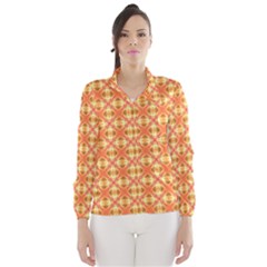 Peach Pineapple Abstract Circles Arches Wind Breaker (women) by DianeClancy