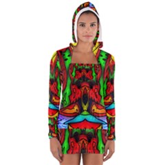 Faces Women s Long Sleeve Hooded T-shirt by MRTACPANS