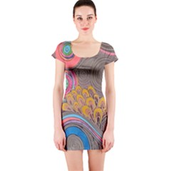 Rainbow Passion Short Sleeve Bodycon Dress by SugaPlumsEmporium