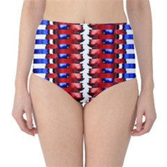 The Patriotic Flag High-waist Bikini Bottoms by SugaPlumsEmporium