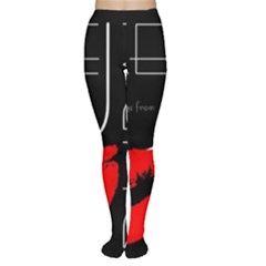 Greetings From Dubai  Red Lipstick Kiss Black Postcard Uae United Arab Emirates Women s Tights by yoursparklingshop
