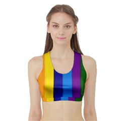 Rainbow Painting On Wood Women s Sports Bra With Border by StuffOrSomething