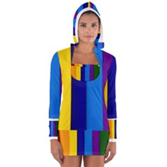 Rainbow Painting On Wood Women s Long Sleeve Hooded T-shirt by StuffOrSomething