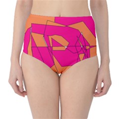 Funny Hot Pink Orange Kids Art High-waist Bikini Bottoms by yoursparklingshop