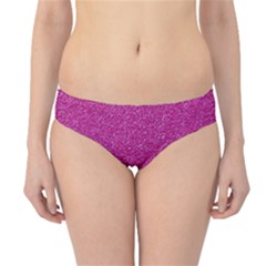 Metallic Pink Glitter Texture Hipster Bikini Bottoms by yoursparklingshop