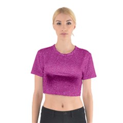 Metallic Pink Glitter Texture Cotton Crop Top by yoursparklingshop