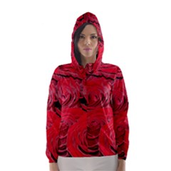 Red Love Roses Hooded Wind Breaker (women) by yoursparklingshop