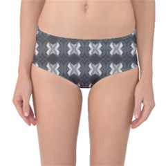 Black White Gray Crosses Mid-waist Bikini Bottoms by yoursparklingshop