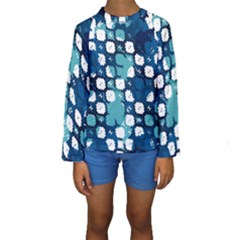 Blue Texture                        Kid s Long Sleeve Swimwear by LalyLauraFLM