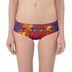 Conundrum Iii, Abstract Purple & Orange Goddess Classic Bikini Bottoms by DianeClancy