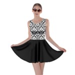 Black And White Damask Pattern Skater Dress