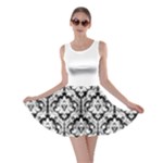 Black & White Damask Pattern Skater Dress