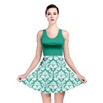 Emerald Green Damask Pattern Reversible Skater Dress