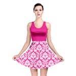 Hot Pink Damask Pattern Reversible Skater Dress