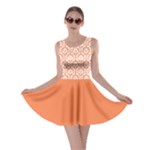 Nectarine Orange Damask Pattern Skater Dress