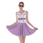 Damask Pattern Lilac And White Skater Dress