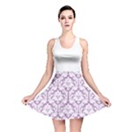 Damask Pattern Lilac And White Reversible Skater Dress