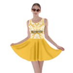 Damask Pattern Sunny Yellow And White Skater Dress