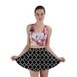 Black White Quatrefoil Classic Pattern Mini Skirt
