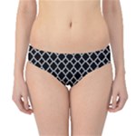 Black White Quatrefoil Classic Pattern Hipster Bikini Bottoms