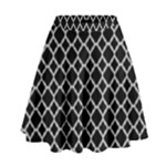 Black White Quatrefoil Classic Pattern High Waist Skirt