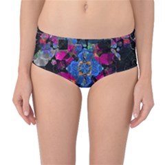 Stylized Geometric Floral Ornate Mid-waist Bikini Bottoms by dflcprintsclothing