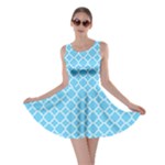Bright blue quatrefoil pattern Skater Dress