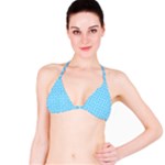 Bright blue quatrefoil pattern Bikini Top