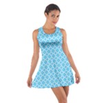 Bright blue quatrefoil pattern Cotton Racerback Dress