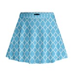 Bright blue quatrefoil pattern Mini Flare Skirt