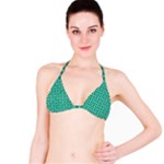 Emerald green quatrefoil pattern Bikini Top