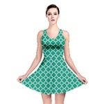 Emerald green quatrefoil pattern Reversible Skater Dress