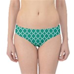 Emerald green quatrefoil pattern Hipster Bikini Bottoms