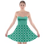 Emerald green quatrefoil pattern Strapless Bra Top Dress